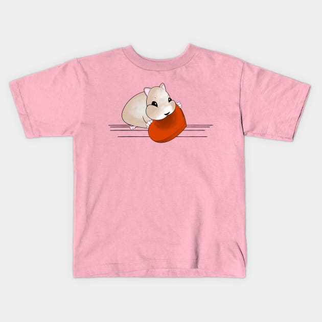 Determined hamster eating a carrot Kids T-Shirt by etherElric